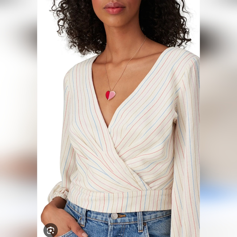 Sachin & Babi Jamie Stripe Wrap Blouse Size 2